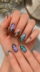 Butterfly Wing Nail Art Designs for Detailed Color