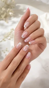 Mix Floral Art With French Tips