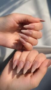 Russian Almond Nails With a Sculpted High Profile