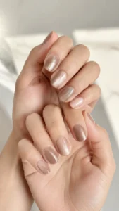 Soften the Look With Nude Cat Eye Nails