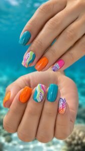 Underwater Reef Nails for Ocean Inspired Brightness