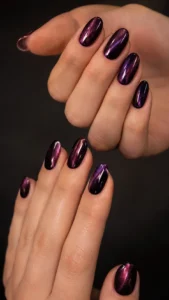 Wear Deep Plum Cat Eye Nails