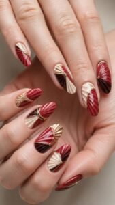 Accordion Bellows Nails With Folded Red Rhythm