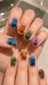 Baggage Scanner Nails With Translucent Hidden Objects