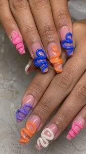Balloon Sculpture Acrylic Nails With Inflated Curved Forms