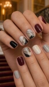 Ballroom Staircase Prom Nails With Graceful Step Geometry