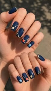 Billiard Table Navy Nails With Precise Cue Movement