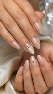 Close a Champagne Clasp Over Satin Nude