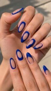 Cobalt Cutout Nails With Bold Open Space