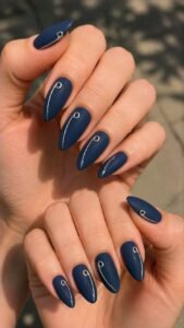 Curve One Silver Pin Across Matte Navy