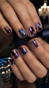 Dance Floor Reflection Prom Nails With Shifting Color Panels