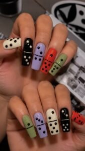 Domino Tile Nails With Balanced Graphic Contrast