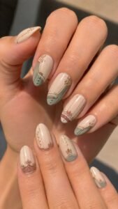 Embroidered Glove Nails With Courtly Wrist Detail