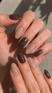 Fingerprint Contour Nails With Personal Line Movement