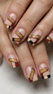 Folding Ruler Nail Tips With Hinged Geometry