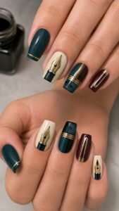 Fountain Pen Nib Nails With Inked Precision