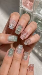 Glass Block Nails With Frosted Architectural Depth