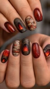 Kiln Chamber Nails With Glowing Red Heat