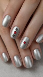 Light One Cherry Button on Silver