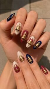 Palace Bell Nails With Rounded Golden Movement