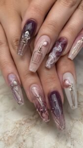 Perfume Atomizer Acrylic Nails With Polished Vanity Detail