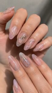 Perfume Atomizer Nails With Polished Glass Details