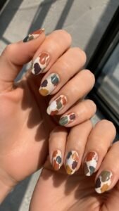 Pigment Chip Nails With Earthy Layered Color