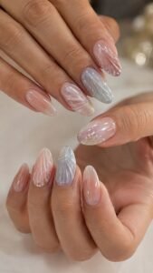 Pleated Tulle Prom Nails With Soft Layered Movement