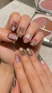 Pressed Powder Compact Nails With Beauty Counter Charm