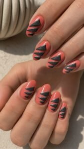 Raise Three Charcoal Wedges Over Coral