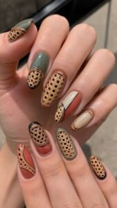 Rattan Caning Acrylic Nails With Open Lattice Relief