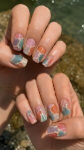 Salt Pond Aerial Nails With Mineral Color Blocks