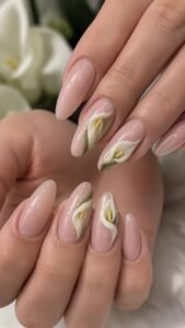 Sculpted Calla Lily Nails With Controlled Dimension