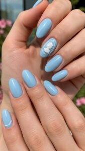 Shape a White Profile Over Powder Blue