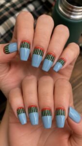 Stack a Ribbed Green Cap at the Cuticle