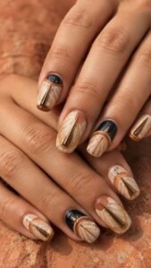 Sundial Shadow Acrylic Nails With Sculpted Light Geometry