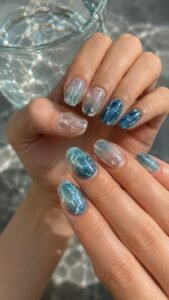 Tidal Reflection Nails With Watery Layered Depth