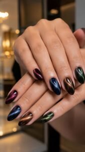 Velvet Light Prom Nails With Magnetic Evening Shine