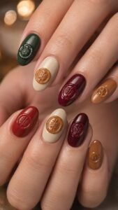 Wax Seal Nails With Sculpted Glossy Character