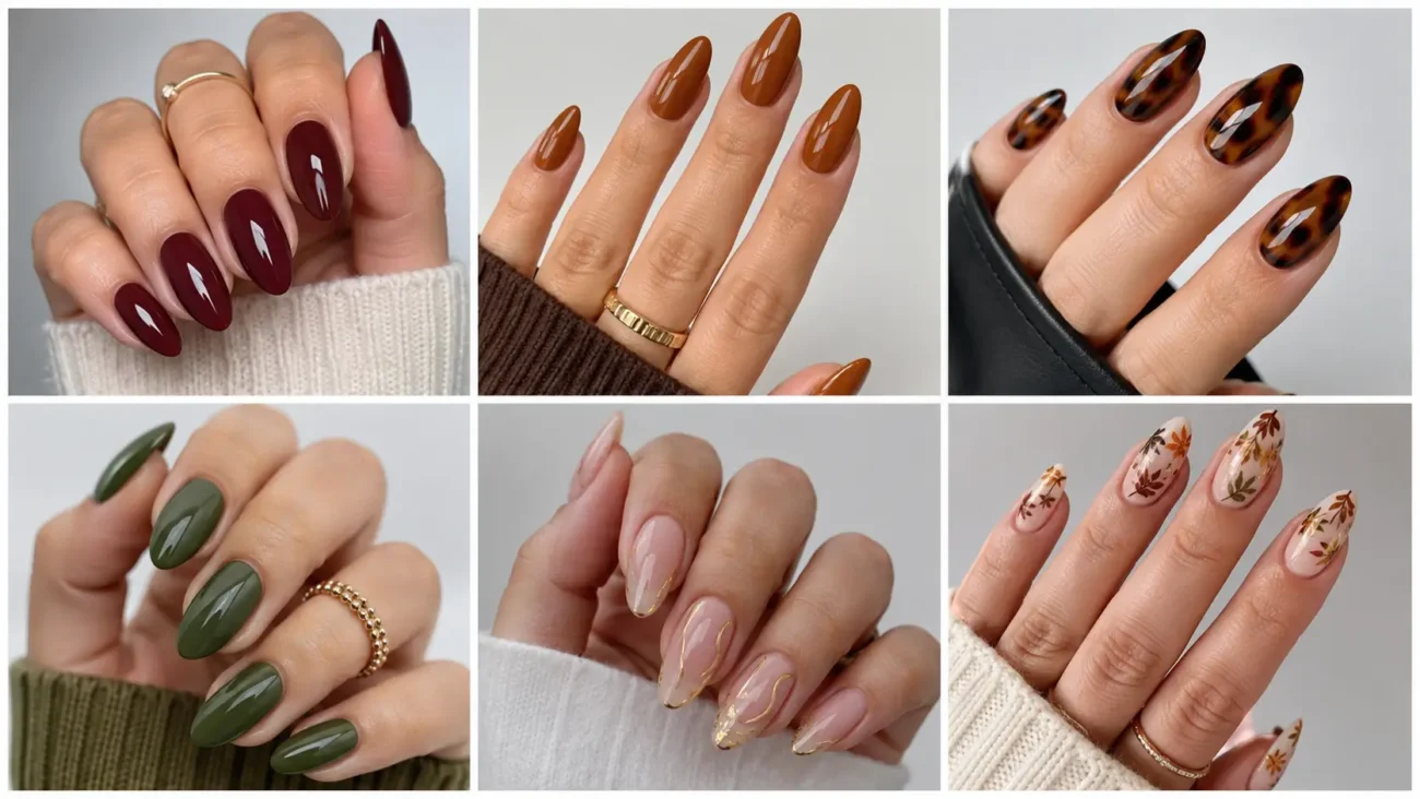 fall nails almond