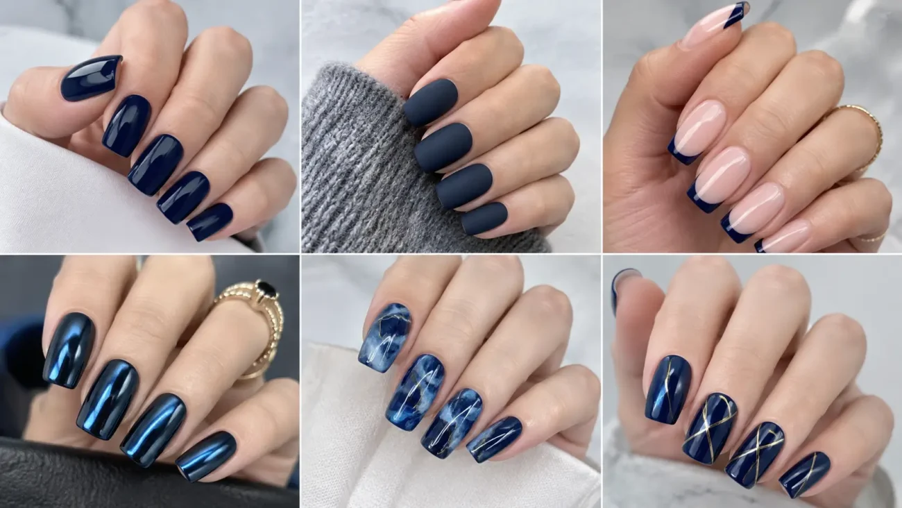 Nails Navy Blue